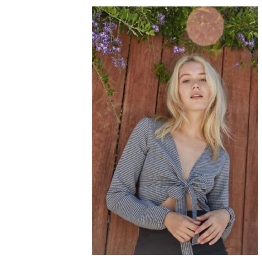 John Galt Brandy Melville Coco Wrap Crop Top